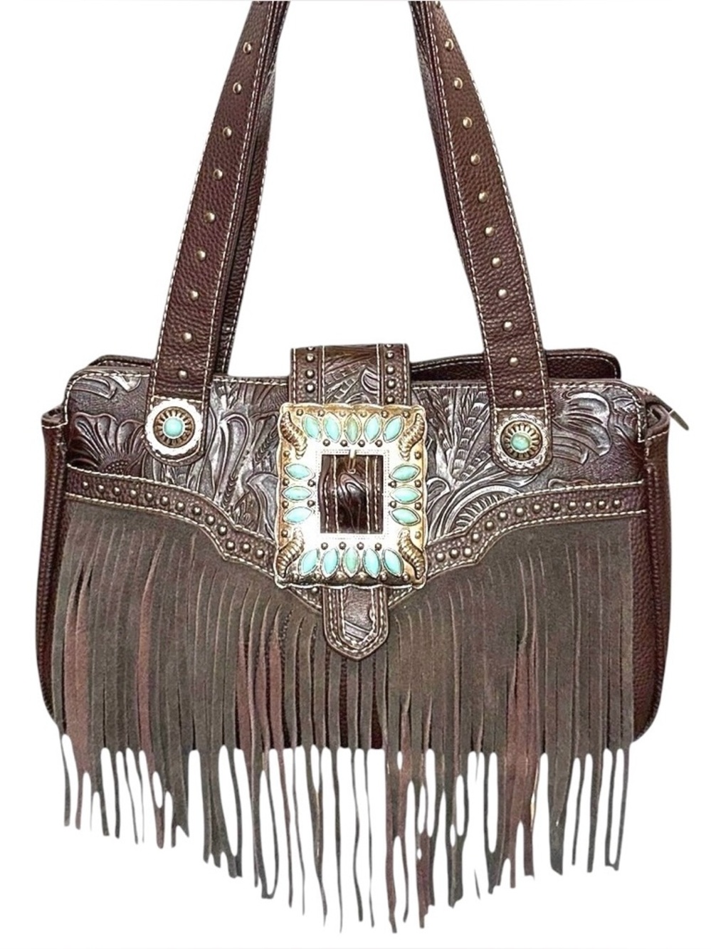 TRINITY RANCH Leather Fringe Shoulder Bag - NWOT